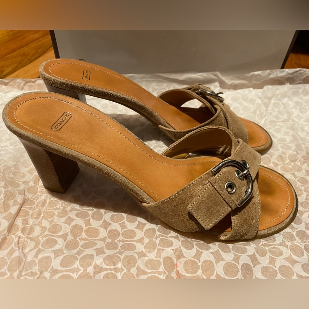Coach Suede Slide Sandal